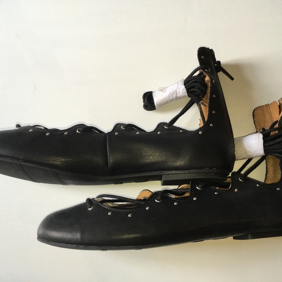 Mia Lace-up Ballet Flat Black GG484 Benni Black - Picture 6 of 8